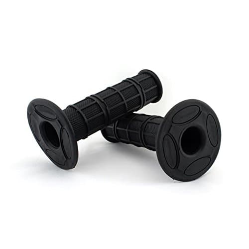 Black Rubber Motorcycle Grips 22mm 7/8" Handle Bar Quad Dirt Bike Scooter ATV