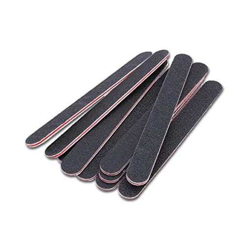 Mobengo 10 PCS Double Sided Nail Files Emery Board Grit Black Gel Cosmetic Manicure Pedicure Professional-Grade Sand Paper Emery Washable