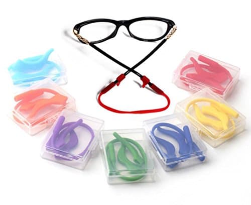 douperLtd Anti-slip Eyeglass Strap & Ear Lock Hook Kit for Kids Soft Silica Gel Material Random Color Pack of 4