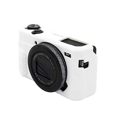 UKABEA Silicone Case Rubber Camera Protective Cover Skin for Canon PowerShot G7X Mark II Digital Camera - White