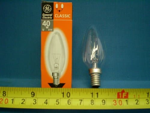 sel#20X5 - 5 X B14 40W Small Edison Screw ( SES ) Clear Candle Bulb