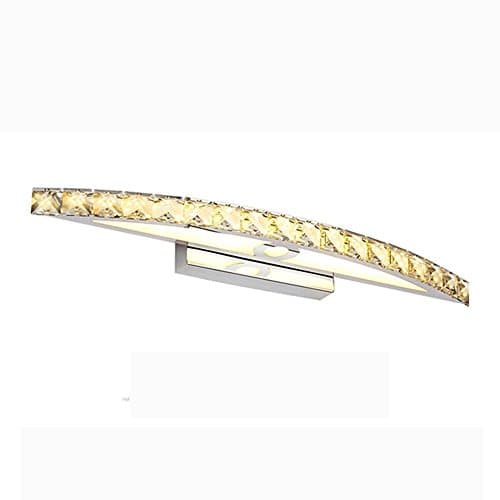 SEESUNG Simple Luxurious Bathroom Mirror Light LED Crystal Wall Lamp Waterproof Anti-Fog Stainless Steel Mirror Light, Length 21.26In Tall 2.36In