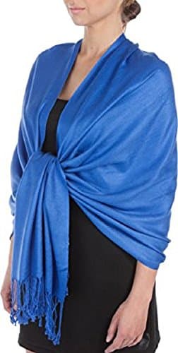 UK Stock Silky Soft Solid Pashmina Feel Shawl / Wrap / Stole Fast Delivery High Quality (Royal Blue)