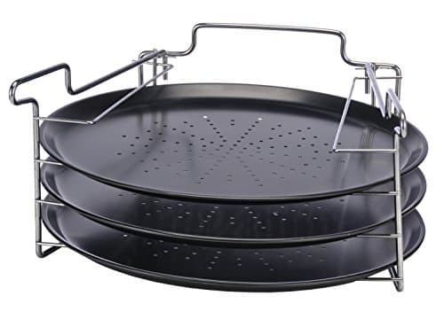 Jardinion Pizza Baking Set 4 PCs Baking Dishes 3 Baking Dishes Serving Cooking Modern Silver / Black STK