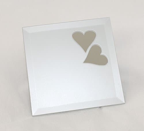 Vasi in vetro Framework Satin with Hearts Mirror 15 x 15 cm