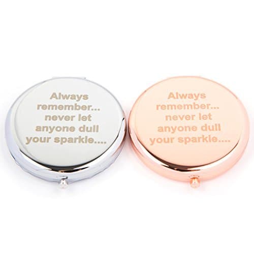 Slogan Compact Mirror - Dull Your Sparkle (Rose Gold)