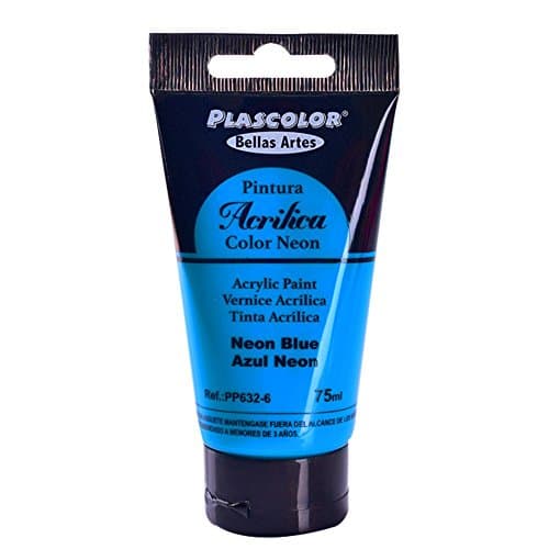 Plascolor PP632-6 - Acrylic Paint, 75ml, Neon Blue