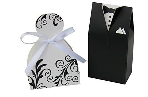 FormVan Arabesquitic Bride and Groom Wedding Gift Paper Boxes, Pack of 100 pairs of Bride and Groom