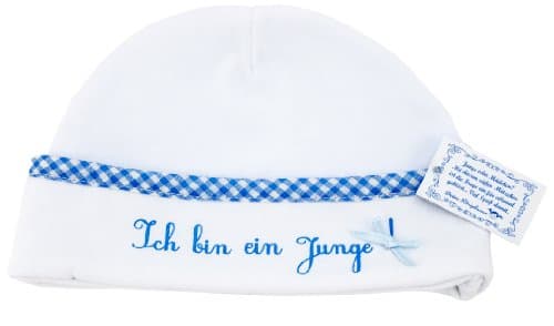 Baby Hat "Ich bin ein Junge" (I am a boy) 100% cotton by German label Ringelsuse (3-6 months)
