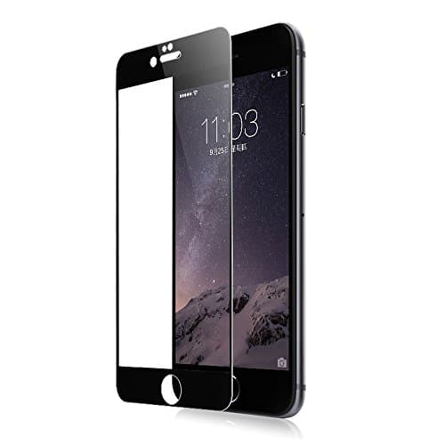 Apple iPhone 6 4.7" Panzer-Glas Schutz Folie - 3D Round Edge Full Cover Displayschutzfolie Panzerfolie 9H Volle Handy Display Abdeckung Panzerglasfolie Displayfolie Glass (Black)