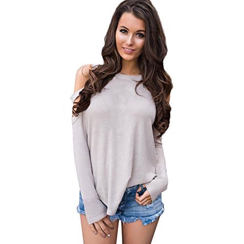 sweater women knit casual split the fork straps long sleeve loose tops elasticity sportswear sweatshirts pullovers . gray . l