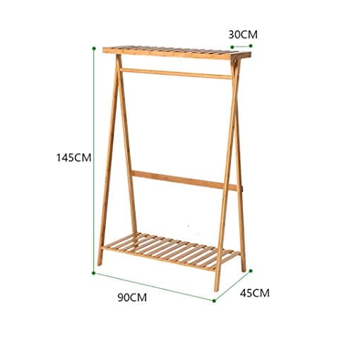 Solid wood Multi-purpose Clothes Coat Stand Shoes Rack /Free Standing Coat Rack Light Wood Portable Coat Rack Tower ( Size : 45*90*145cm )