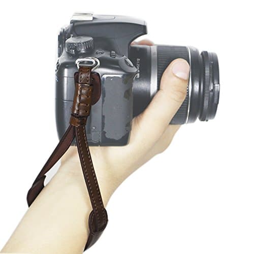 Clanmou Camera Camcorder Leather Hand Strap for Sony RX100M III / RX100 II / Fujifilm X30 X100 / Sony HX 90 Coffee