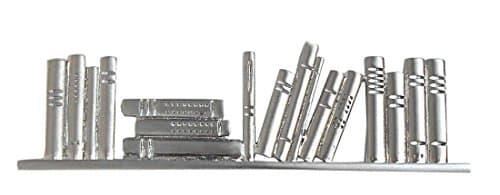 Bookshelf-shaped tie clip/tie pin, 5.8 cm, matt silver with gift box