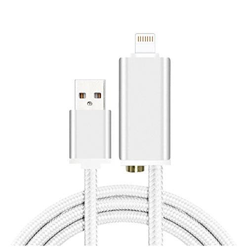 Micro USB Cable,ECVILLA 2 in1 Lightning Adapter for iPhone 7/ 7 Plus, Sync Charge Cable Cord Charger with Aluminum Connector,Charger and 3.5mm Earphone Jack Cable Adapter (Silver)