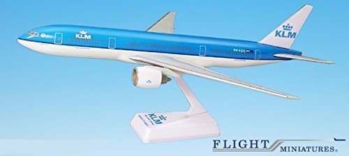 KLM (03-Cur) 777-200 Airplane Miniature Model Plastic Snap-Fit 1:200 Part# ABO-77720H-028 by Flight Miniatures