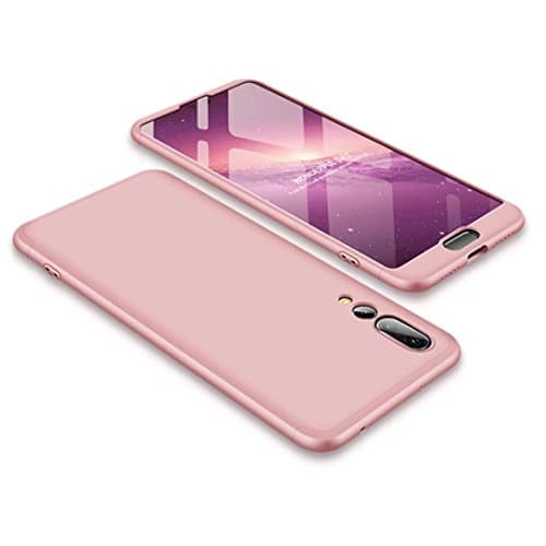 TXLING Huawei P20 Pro Case Rose gold 360° Protective Cover PC Hard Shell Anti-Shock Shockproof Full Body Protective Anti-Scratch Bumper 360 Degree Full-Cover Case Matte Protection Case 3 in 1