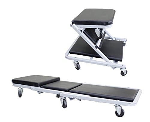 2 in 1 Rolling Board Mounting Lounger Workshop Stool