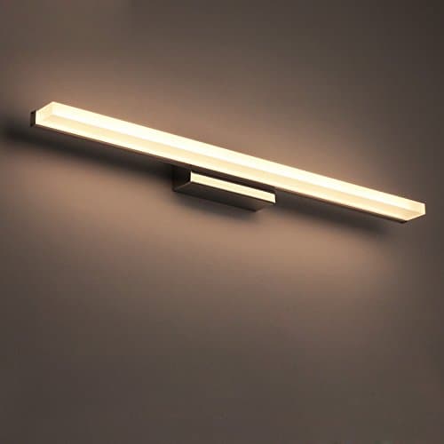 Silver Mirror Light Stainless Steel LED Mirror Light 8 W Metal Acrylic Wall Lamp Warms Illuminated Bathroom Aisle Ceiling Bathroom Light 40 cm Dressing Table Make-Up Mirror Make-up Light Schminkl Light