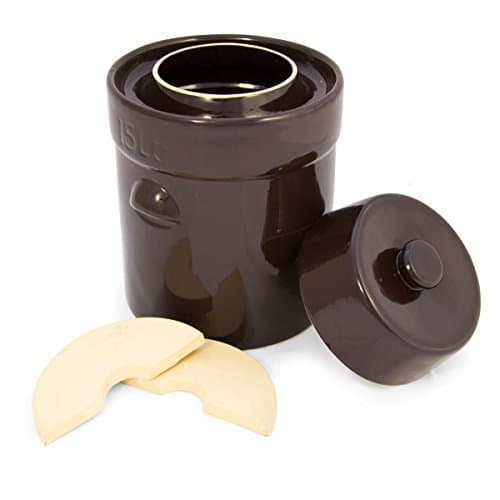 TSM Products 31062 German Style Fermentation Harvest Pot with Stone Weight, 15-Liter