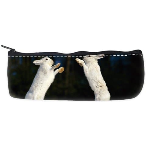 Customized Cute Boxing Arctic Hares Design Pen Case Pencil Pouch