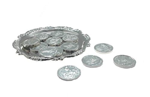 Wedding Arras Biblicas in Silver with Gift Box and Small Round Tray for the Link.