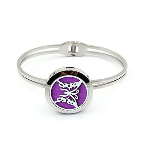 Aromatherapy Essential Oil Diffuser Locket Perfume Magnetic Bracelet-Butterfly