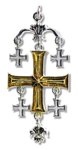 Pendant Charm/Talisman/2.5 x 5.0 cm Oriental Cross of The Knights Templar Jersualem Mane - True Seeker of After World and Spiritual Riches