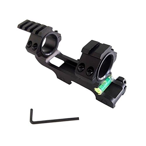 30mm One Piece Scope Mount Dual Ring with Spirit Bubble Level Fit 20mm Picatinny w/ 1 inch Adapter 142mm 5.6"