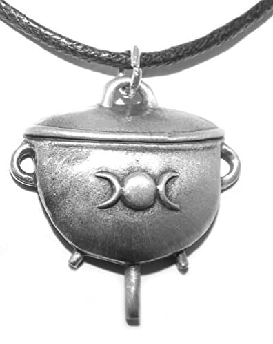 Triple Moon Witchcraft Wiccan Cauldron Pewter Pendant