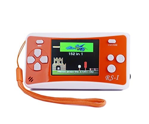 QINGSHE Handheld Game Console, Kids Classic Retro Game Electronics Toys Portable Video Console Player, 2.5" LCD 8-Bit 152 in 1 Games Arcade Video Gaming System Device,Great Gift for Kids-ORANGE