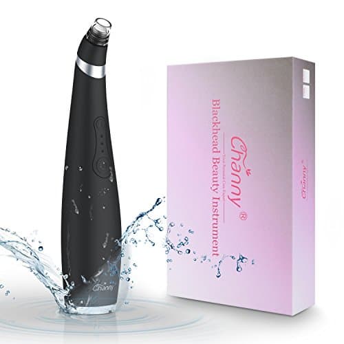 Blackhead Remover Electronic Comedone Extractor Tool By Channy ,Pore Vacuum Suction Microdermabrasion Machine Facial Pore Cleaner for Blemish, Pimple,Acne, Zit Removing (BK)