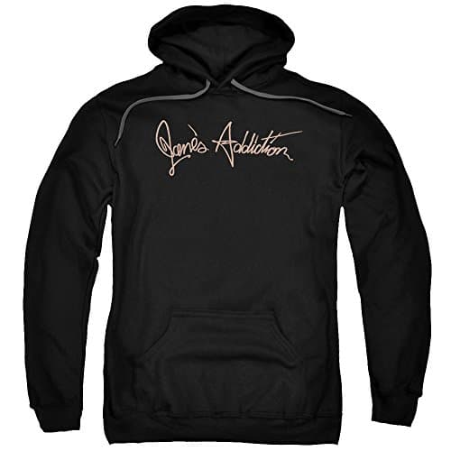 Janes Addiction Script Logo Mens Pullover Hoodie Black LG