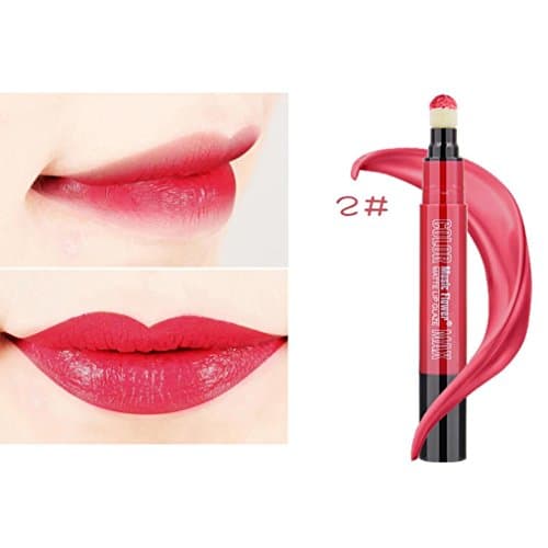 2018 Matte Silky Bite Lip Lipsticks, GreatestPAK Makeup Rotating Soft Air Cushion Sponge Lipstick (2#)