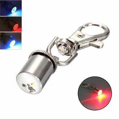 2 x Pet Dog Cat LED Flashing Red White Blue Hi Vis Safety Collar Tag Blinker