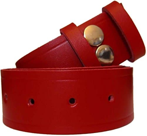 Red Leather Snap Fit Belt - Medium (up to 35