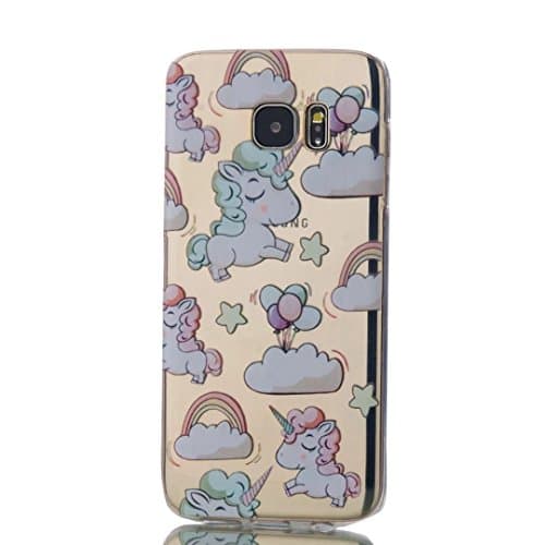 Samsung Galaxy S7 Edge Case, YHcase Accessory Ultra Thin Transparent Clear Soft Gel TPU Silicone Case Cover for Samsung Galaxy S7 Edge-Unicorn and Balloon