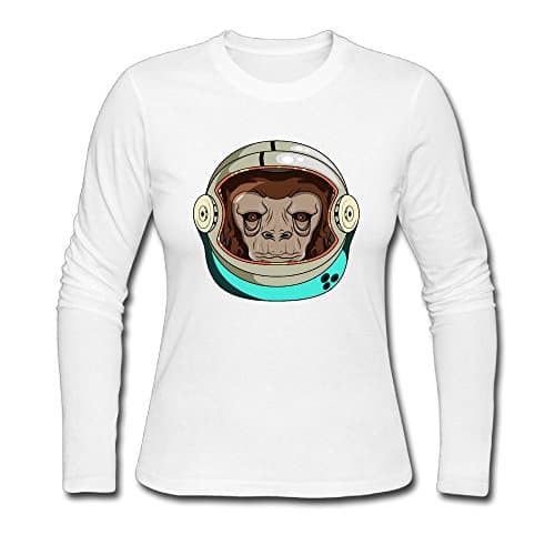 I'm A Monkey Space Astronaut Women's Soft Long Sleeve Round Neck Pullover Sweatshirt Pullover Shirt Tops