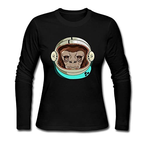 I'm A Monkey Space Astronaut Women's Soft Long Sleeve Round Neck Pullover Sweatshirt Pullover Shirt Tops
