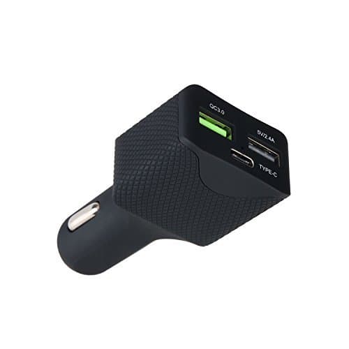 IBUYTOP Type C Car Charger Quick Charge 3.0 3-Port For Apple MacBook 12", Nokia N1, Nexus 5X 6P, Lumia 950/950XL, Vehicle Traveling Data Recorder and More.