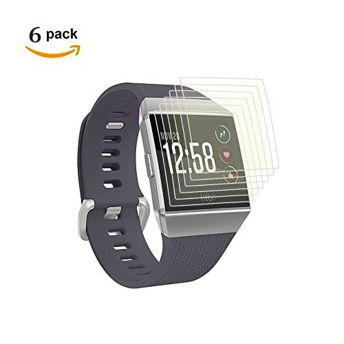 Airven 6-Pack HD Clear Anti-Bubble Film Screen Protector for Fitbit Ionic , Full Coverage and Anti Scratch (Newest Version )