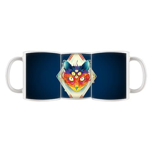 Psychedelic Cat Custom Coffee Mug Tea Cup Office Product