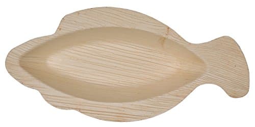 GREEN ATMOS 25 PACK - 23CM FISH BOWL BIODEGRADABLE, COMPOSTABLE AND ECO-FRIENDLY DISPOSABLE ARECA PALM LEAF PLATES