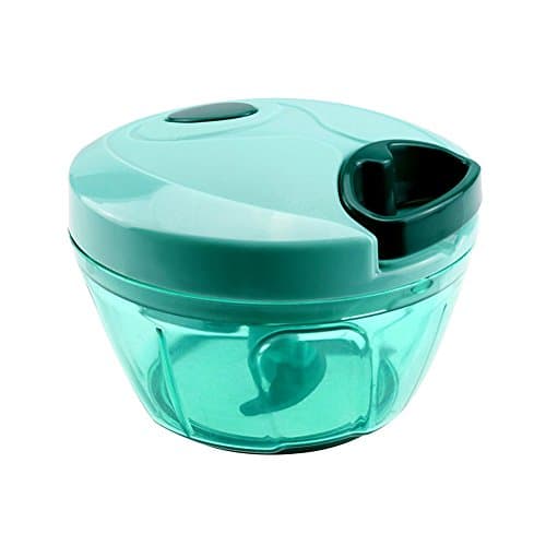 Duerda Mini Onion Chopper Manual Food Processor Samll Hand Powered Vegetable with Pull Cord String