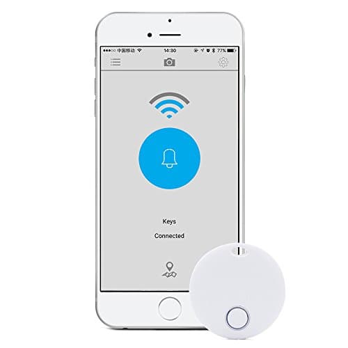 Key Finder, Bluetooth 4.0 Cell Phone Locator for iOS & Android, Waterproof Smart Anti-Lost Tag, Phone Wallet Bag Pet Locator, Car Finder & Bicycle Tracking, Anti Lost Alarm with Selfie Shutter, White