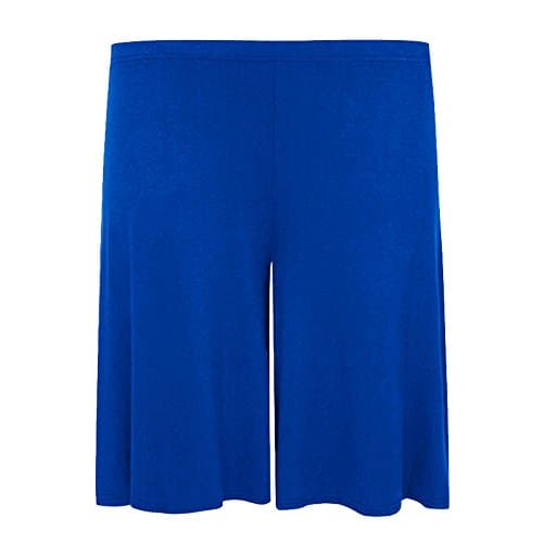 New Ladies Women Standard & Plus Size Plain Soft Jersey Shorts Size 14-26 Summer (18, ROYAL BLUE)
