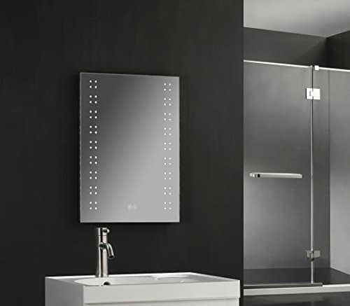 700 x 500mm 80 LED Illuminated Touch Bathroom Mirror with Wireless Bluetooth Speaker Demister and Shaver Socket IP44