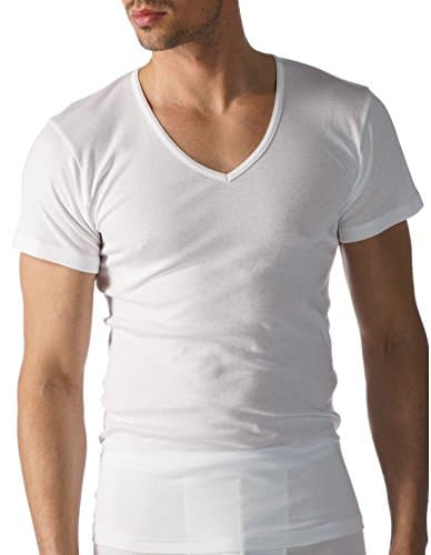 Mey 49107-101 Men's Casual Cotton White Solid Colour Short Sleeve Top Small (Brand Size 4)