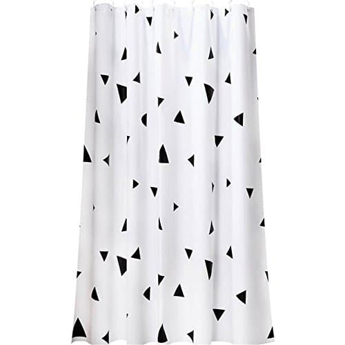 QXWL Shower Curtain/Nordic triangle pattern shower curtain/waterproof mildew thickened PEVA bath cloth/bathroom partition curtain/copper buttonhole 180*180 (CM)