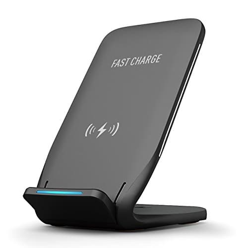 Fast Wireless Charger, PrimAcc Fast Charging Qi Charger Quick Charging Wireless Stand with Type-C Cable for Samsung Galaxy Note 8 S8 S8 Plus S7 Edge S7 S6 Edge Plus Note 5 and Standard Charge for Apple iPhone X iPhone 8 iPhone 8 Plus, 60 Degree Angle Sleep-Friendly with Intelligent Led Indicator